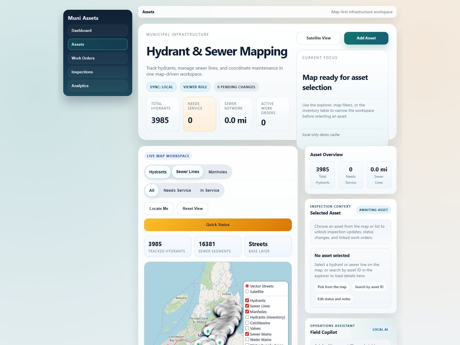 Asset lifecycle workspace